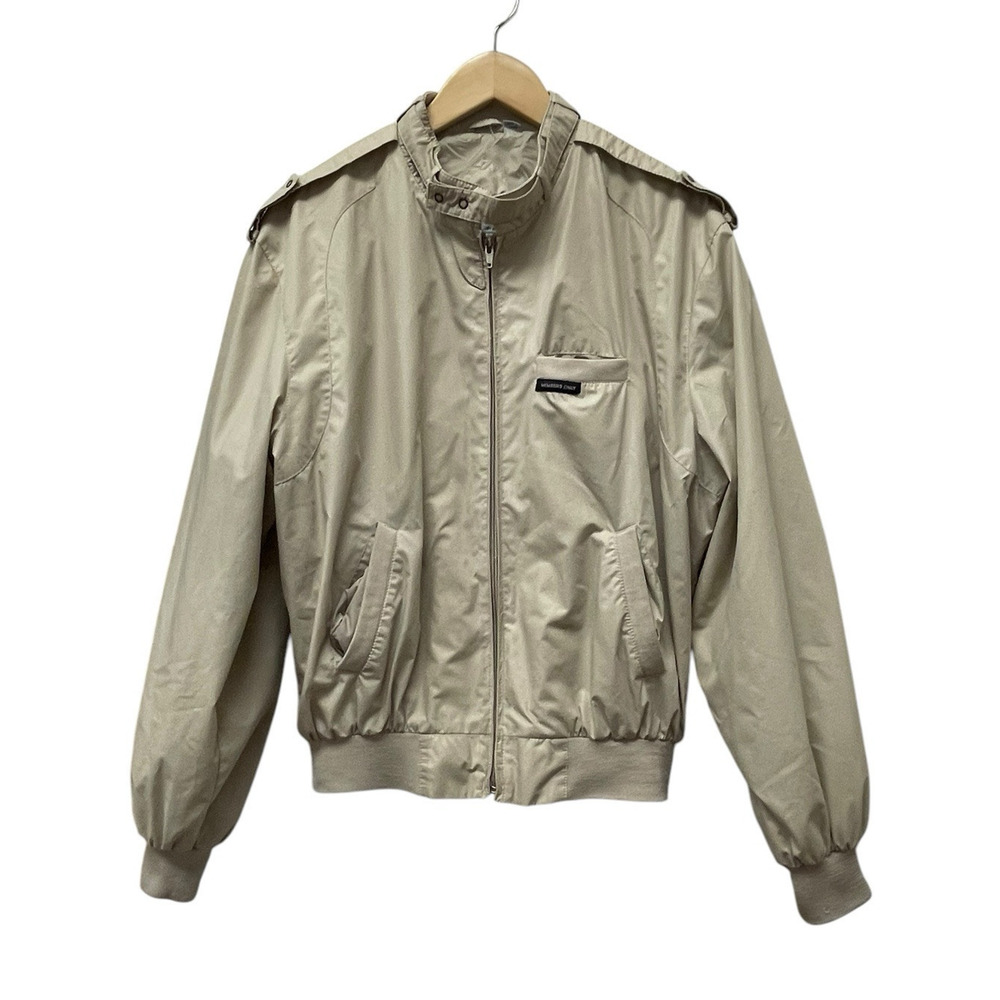 VTG. Members‎ Only Jacket Mens 42 Cafe Racer Tan Windbreaker 80s EuropeCraft